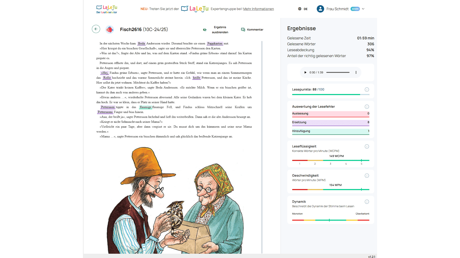 Screenshot aus der App "LaLeTu"